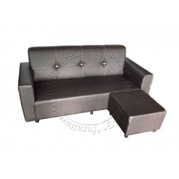 Eric 3 Seater Sofa + Stool (Walnut)